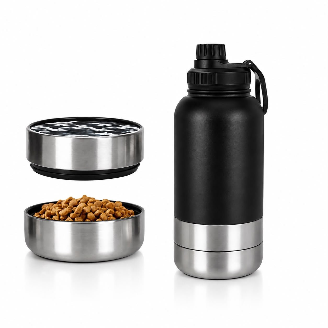3-in-1 Insulated Dog Water Bottle – Portable Pet Travel Bottle with Food & Water Bowls, Leakproof & BPA-Free - Bramble and Paw