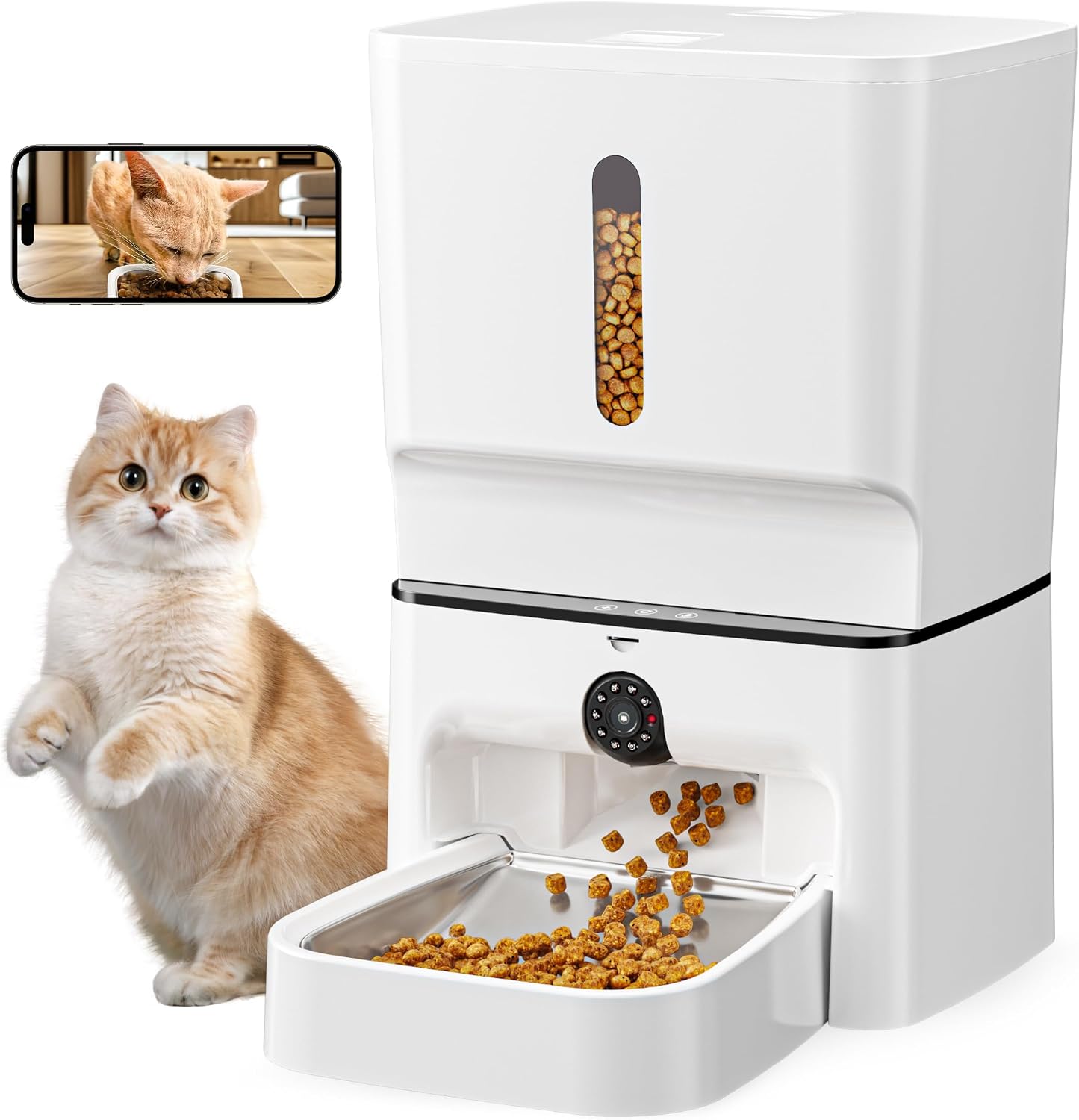 7L Smart Pet Feeder with 2K Camera — App-Controlled Automatic Feeder for Cats & Dogs - Bramble and Paw