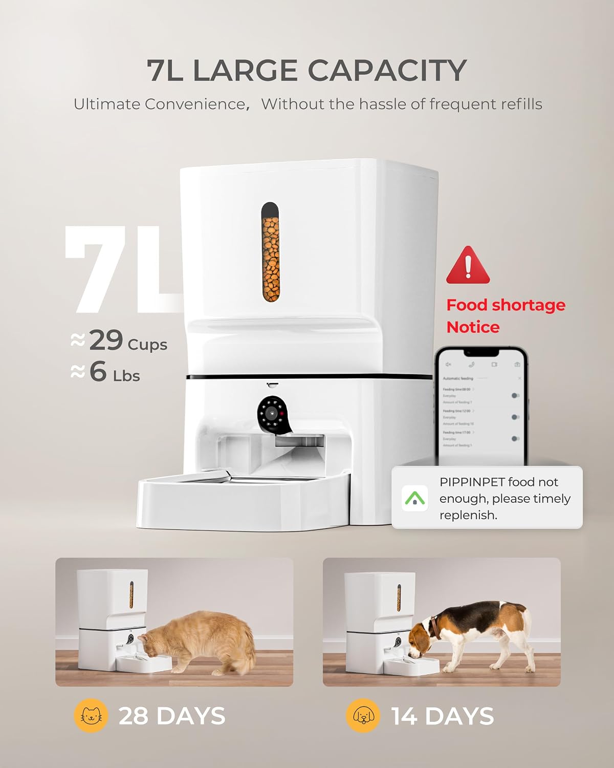 7L Smart Pet Feeder with 2K Camera — App-Controlled Automatic Feeder for Cats & Dogs - Bramble and Paw