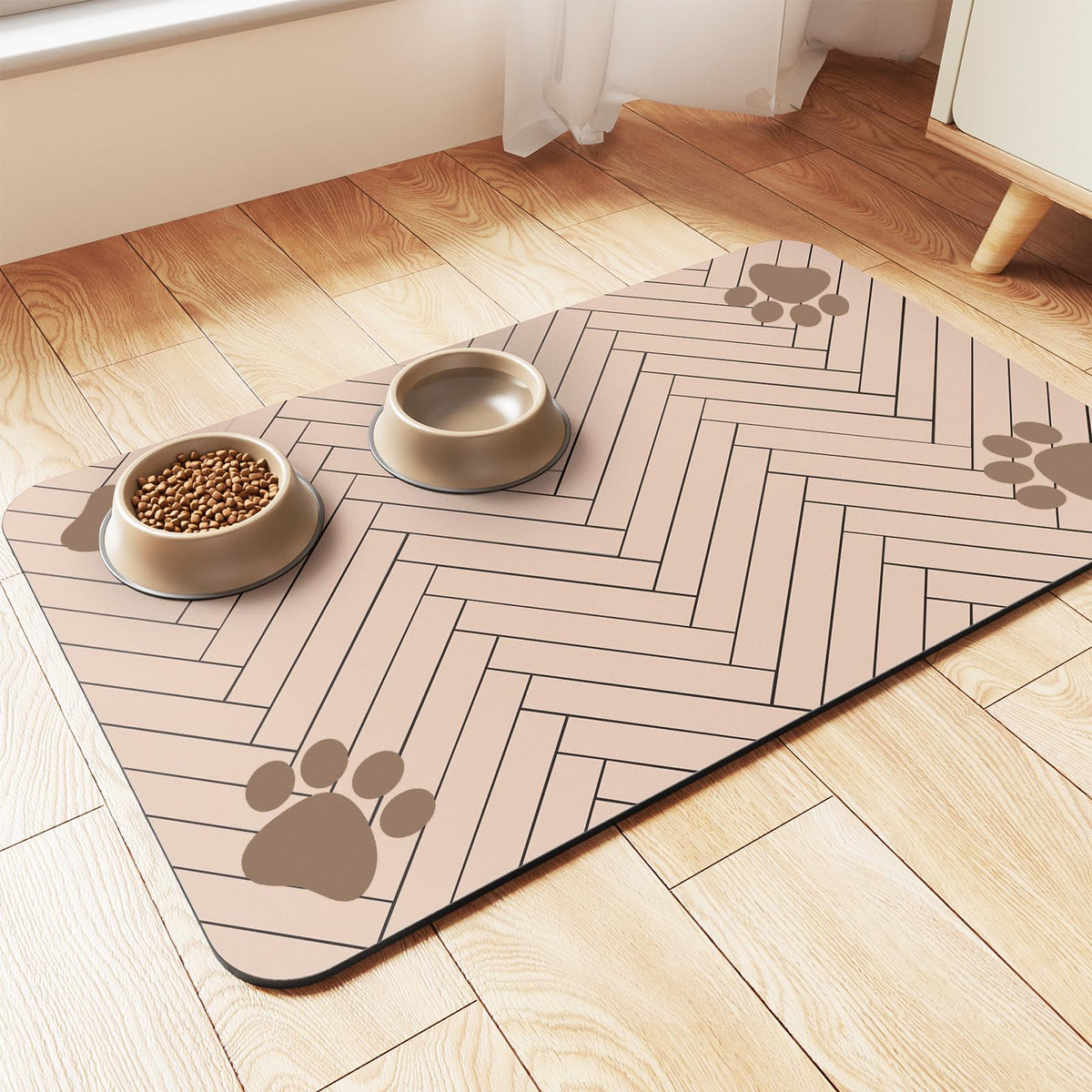 Absorbent Pet Food Mat — Non-Slip - Bramble and Paw