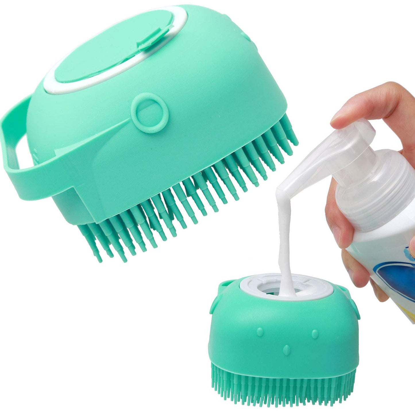 Comb Grooming Scrubber Shower Brush For Bathing Pets - Bramble and Paw