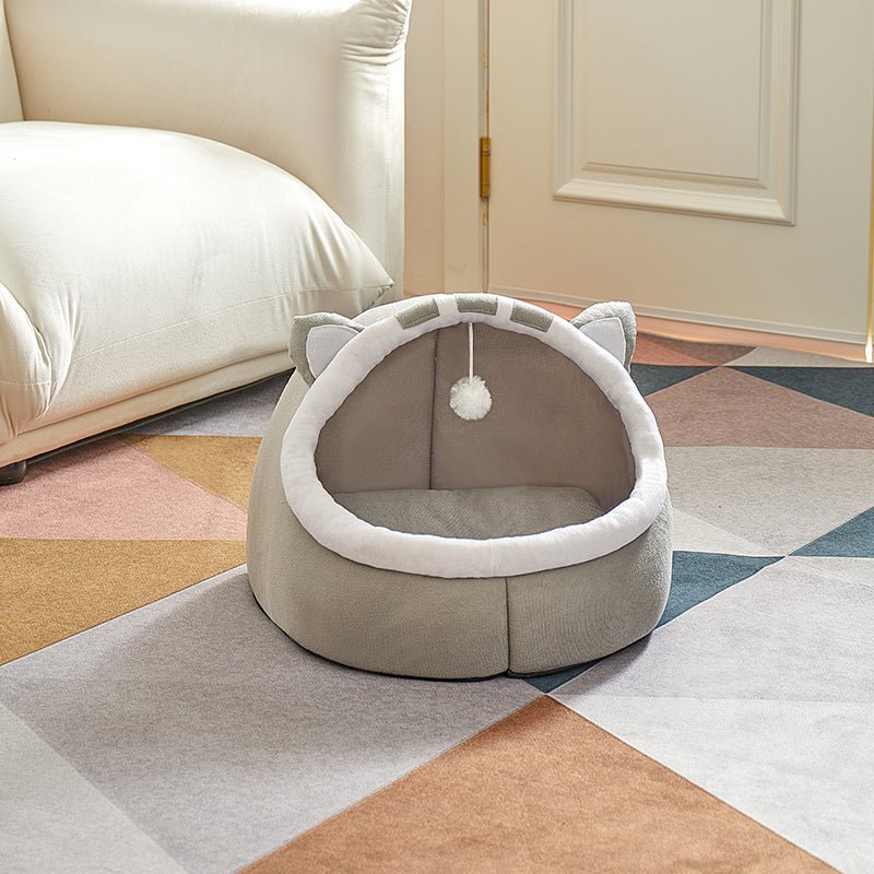 Cosy Cat Cave Bed – Soft Enclosed Hideaway for Cats - Bramble and Paw
