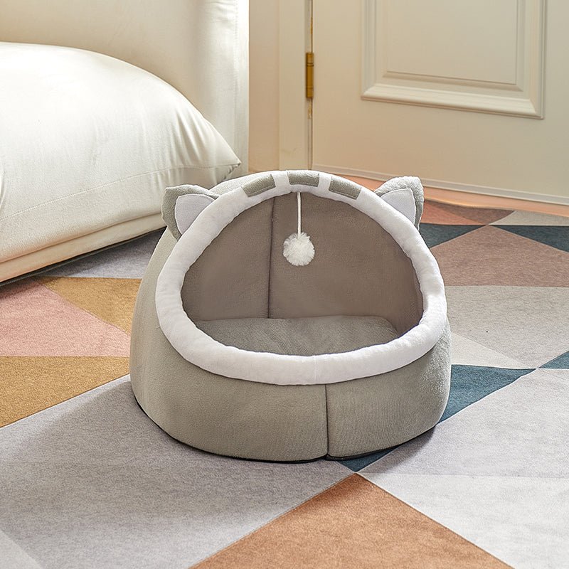 Cosy Cat Cave Bed – Soft Enclosed Hideaway for Cats - Bramble and Paw