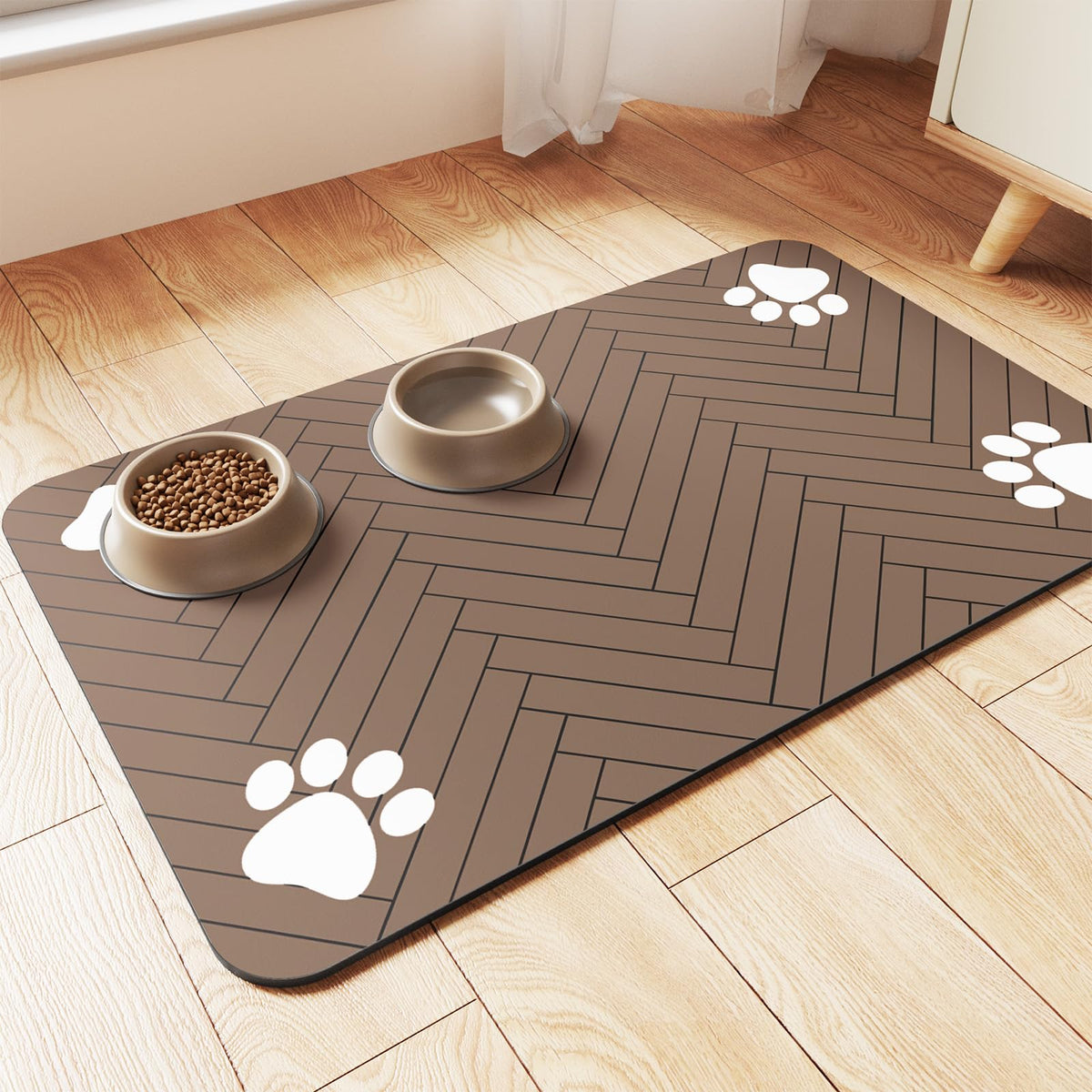 Feeding Station Bundle — Raised Stand + Absorbent Mat - Bramble and Paw