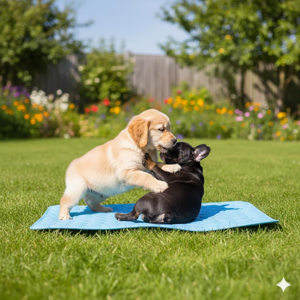 Glacier Blue Gel-Free Ice-Silk Cooling Pad - Bramble and Paw