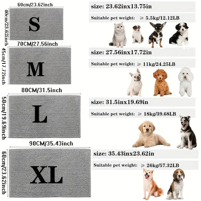 Muddy Paws Dog Door Mat – Super Absorbent, Non-Slip & Washable - Bramble and Paw