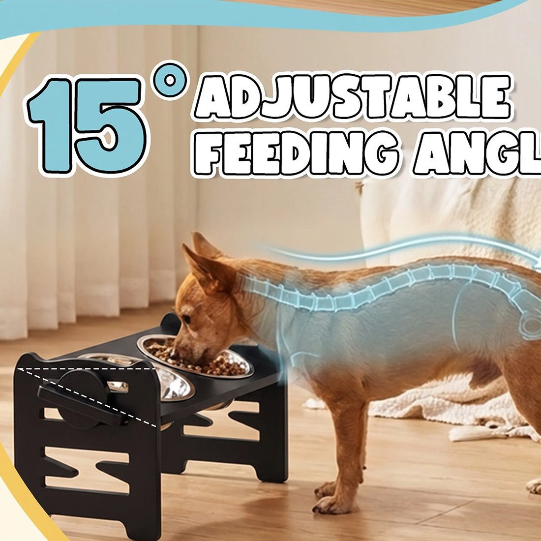 Raised Pet Feeding Stand — Double Stainless Steel Bowls for Cats & Small Dogs - Bramble and Paw