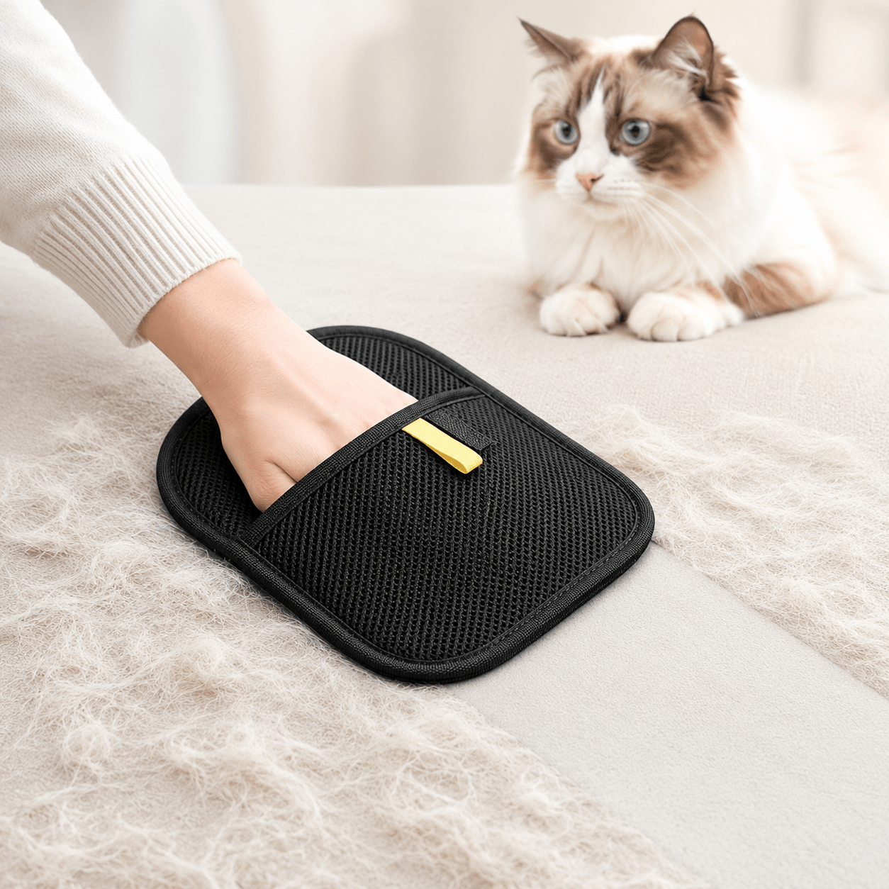 Reusable Pet Hair Remover Mitt – Washable Lint & Fur Remover Glove for Cats, Dogs, Furniture & Car Seats - Bramble and Paw
